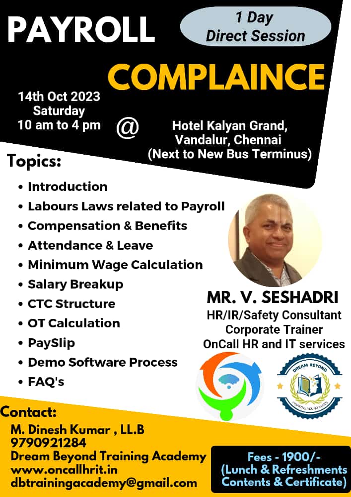 Payroll Compliance one day workshop